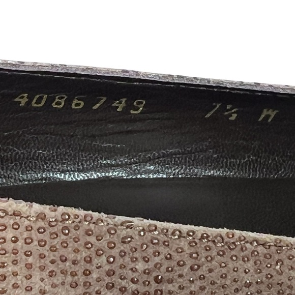 STUART WEITZMAN The Tube Textured Brown Napa Gold Buckle Square Toe Pumps Sz 7.5 - Picture 15 of 16